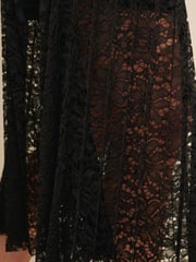 Black Lace Pleated Midi Skirt - Image 5 of 7