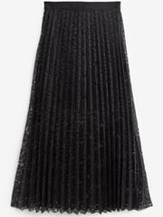 Black Lace Pleated Midi Skirt - Image 6 of 7