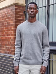 Hellgrau - Premium-Pullover aus 100 % Lambswool, Regular Fit - Bild 1 von 11