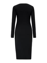 Pour Moi Black Bryony Slinky Jersey Bodycon Midi Dress - Image 5 of 5