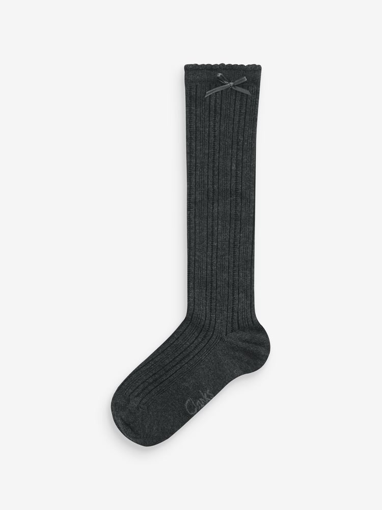 Clarks Grey Girls Knee High School Socks 2 Pack - Image 1 of 2