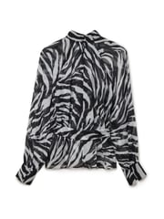 Another Sunday Long Sleeved Blouse With Tie Belt In Zebra Print - Image 6 of 6