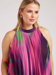 Yours Curve Pink Abstract Pleated Top - Image 3 of 5
