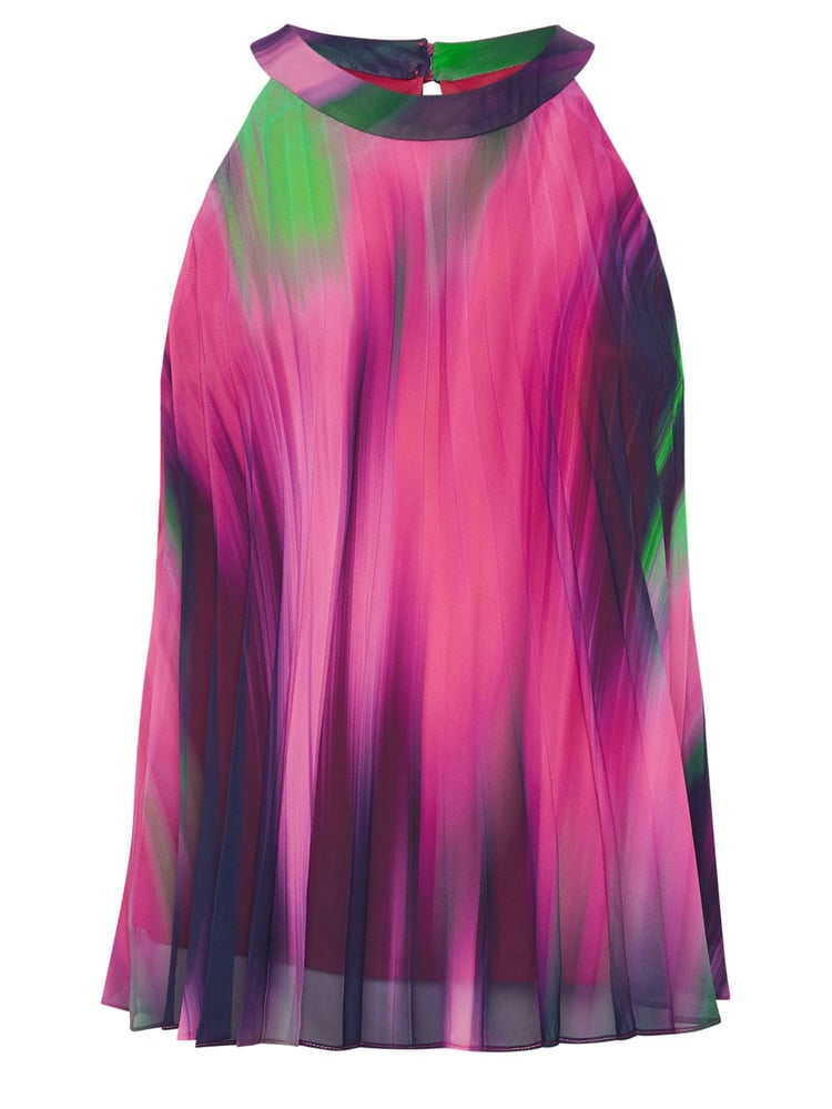 Yours Curve Pink Abstract Pleated Top - Image 5 of 5