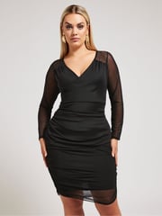 Yours Curve Black London Mesh Top - Image 1 of 5