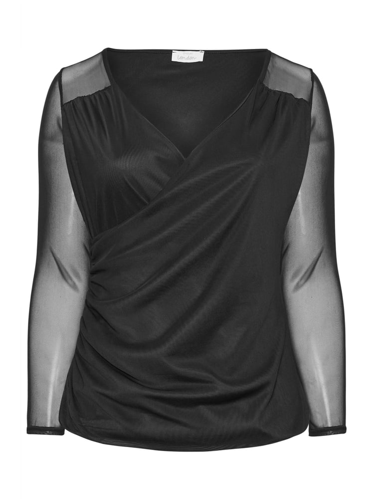 Yours Curve Black London Mesh Top - Image 5 of 5