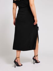 Yours Curve Black Ruched Skirt - Image 3 of 5