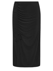 Yours Curve Black Ruched Skirt - Image 5 of 5