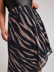 Yours Curve Black Asymetric Mesh Skirt - Image 4 of 5