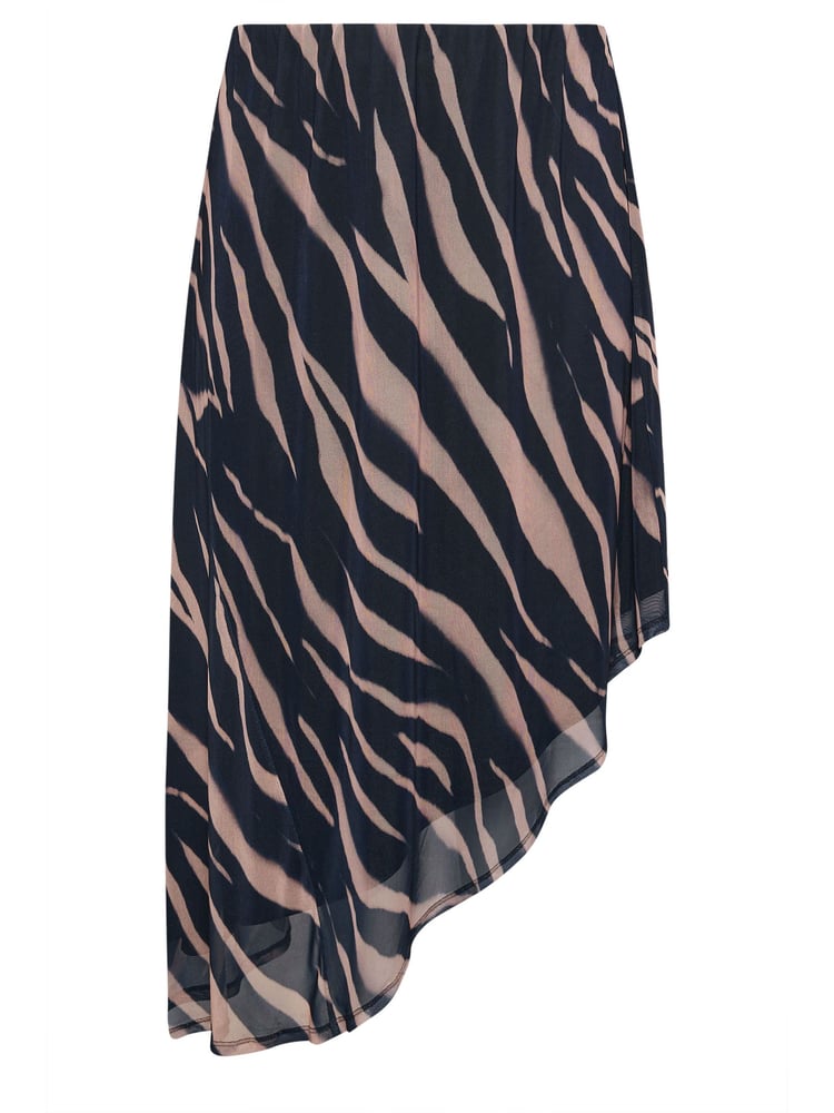 Yours Curve Black Asymetric Mesh Skirt - Image 5 of 5