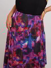 Yours Curve Purple Asymetric Mesh Skirt - Image 4 of 5