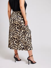 Yours Curve Brown Ruched Skirt - Image 4 of 6
