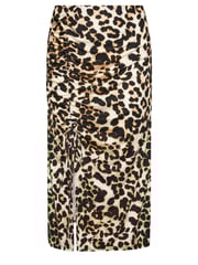 Yours Curve Brown Ruched Skirt - Image 6 of 6
