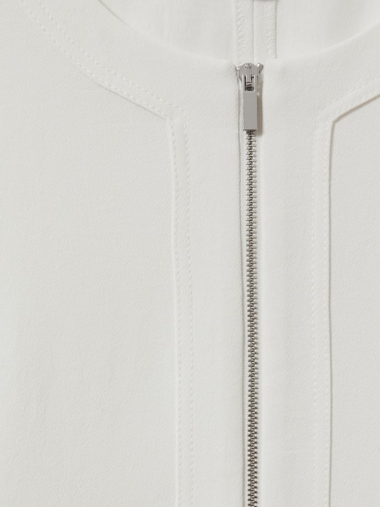 Reiss Ivory Via Relaxed Half-Zip T-Shirt - Image 6 of 6