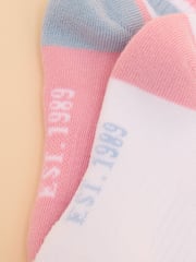 Joules Kids' Volley Pink & Blue Pack of Two Tennis Socks - Image 2 of 3