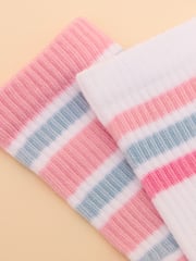 Joules Kids' Volley Pink & Blue Pack of Two Tennis Socks - Image 3 of 3