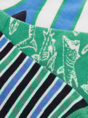 Joules Kids' Rilla Blue & Green Pack of Three Trainer Socks - Image 2 of 3