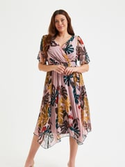 Scarlett & Jo Pink Multi Tropical Julie Hanky Hem Dress - Image 2 of 5