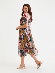 Scarlett & Jo Pink Multi Tropical Julie Hanky Hem Dress - Image 4 of 5