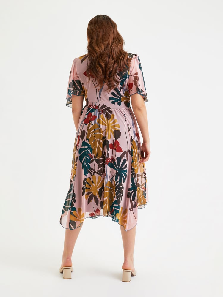 Scarlett & Jo Pink Multi Tropical Julie Hanky Hem Dress - Image 5 of 5