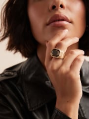 Grey Gold Tone Cocktail Ring Made With Recycled Zinc - Image 1 of 2