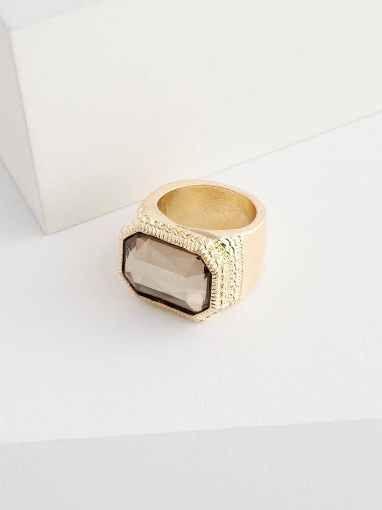 Grey Gold Tone Cocktail Ring Made With Recycled Zinc - Image 2 of 2
