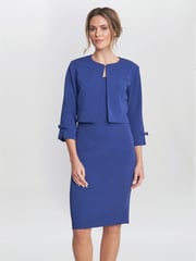 Gina Bacconi Blue Corinne Crepe Dress And Jacket - Image 1 of 6