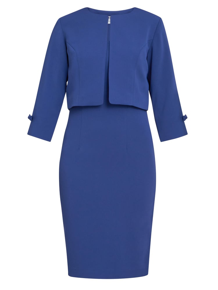 Gina Bacconi Blue Corinne Crepe Dress And Jacket - Image 6 of 6