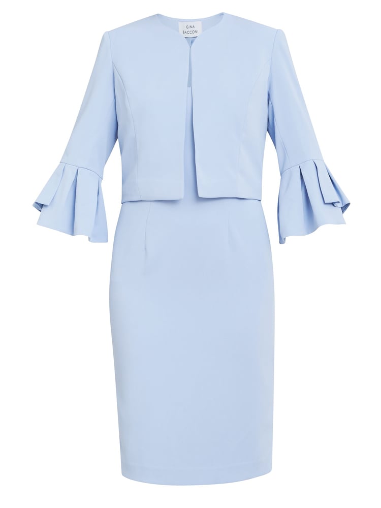 Gina Bacconi Blue Melissa Crepe Dress - Image 8 of 8