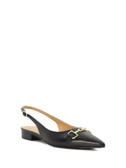 Dune London Black Wide Fit Hopeful Branded-Snaffle-Trim Ballet Shoes - Image 4 of 8
