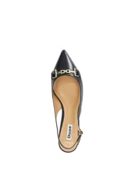 Dune London Black Wide Fit Hopeful Branded-Snaffle-Trim Ballet Shoes - Image 6 of 8