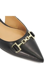 Dune London Black Wide Fit Hopeful Branded-Snaffle-Trim Ballet Shoes - Image 7 of 8