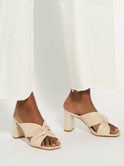 Dune London Cream Maizing Soft Twist Mules - Image 1 of 6