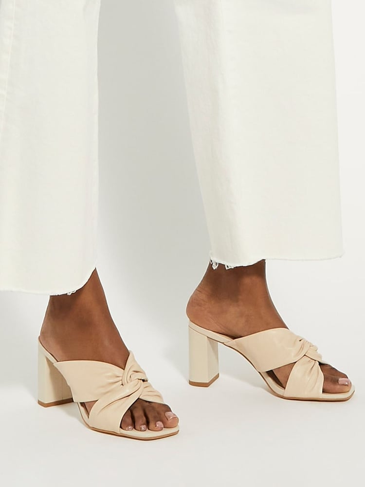 Dune London Cream Maizing Soft Twist Mules - Image 1 of 6