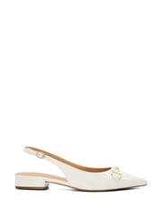 Dune London White Hopeful Branded-Snaffle-Trim Ballet Shoes - Image 3 of 8