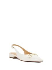 Dune London White Hopeful Branded-Snaffle-Trim Ballet Shoes - Image 4 of 8
