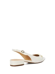 Dune London White Hopeful Branded-Snaffle-Trim Ballet Shoes - Image 5 of 8