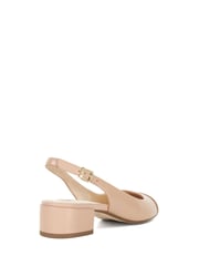 Dune London Pink Casing Sling Back Block Heel Sandals - Image 5 of 7