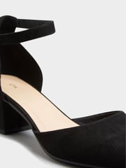Long Tall Sally Black Block Heel Court Shoes - Image 3 of 5