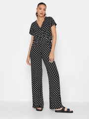 Long Tall Sally Black Spot Wrap Jumpsuit - Image 1 of 5
