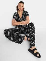 Long Tall Sally Black Spot Wrap Jumpsuit - Image 4 of 5