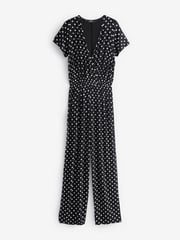 Long Tall Sally Black Spot Wrap Jumpsuit - Image 5 of 5