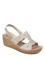 Pavers Wedge Heel White Sandals - Image 4 of 7