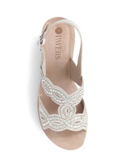 Pavers Wedge Heel White Sandals - Image 6 of 7