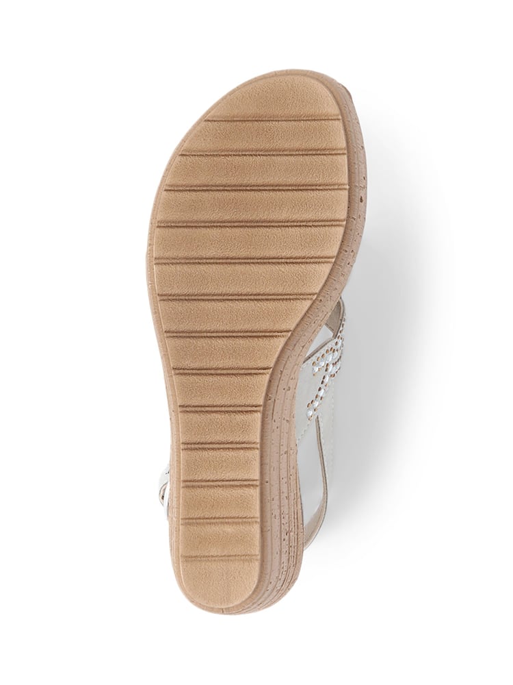 Pavers Wedge Heel White Sandals - Image 7 of 7