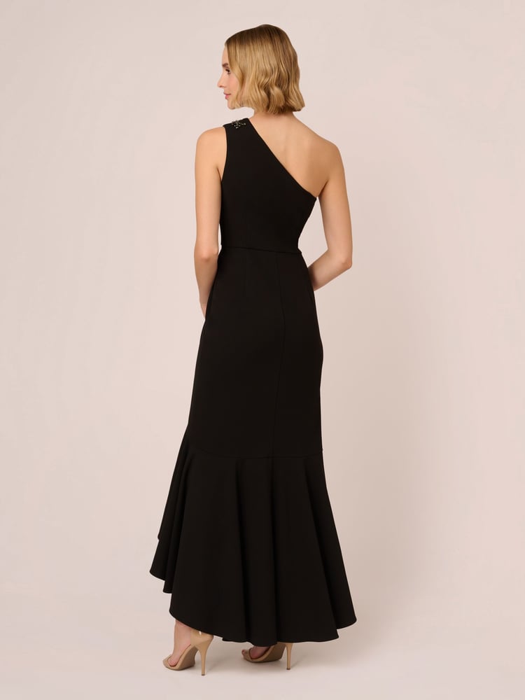 Adrianna Papell Studio Beaded Knit Crepe Black Dress - Image 2 of 7