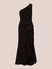 Adrianna Papell Studio Beaded Knit Crepe Black Dress - Image 6 of 7