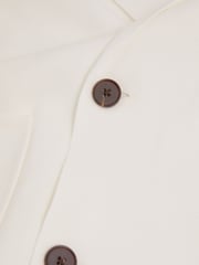 Reiss Ivory White Foulard Knitted Double Breasted Blazer - Image 5 of 5