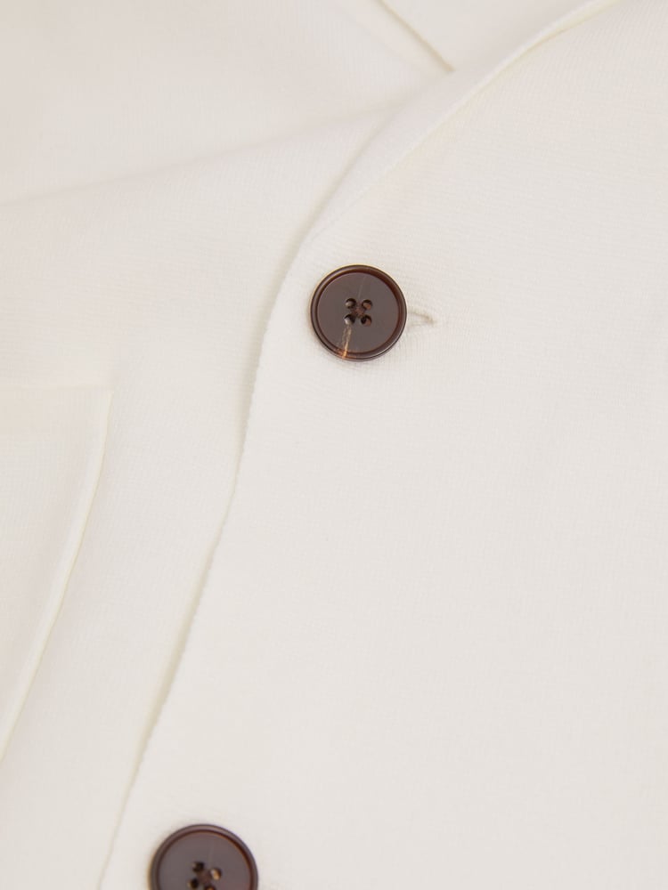 Reiss Ivory White Foulard Knitted Double Breasted Blazer - Image 5 of 5
