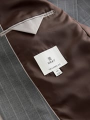 Grey Tailored Fit Wool Blend Stripe Jacket - Image 8 of 9